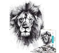 Puzzle pour Adolescents 1000 pièces Lion Aquarelle Puzzle Adulte Jouet Décoration Murale Vacances à la Maison Activités Amusantes pour Passer Le Temps (Dimensions 75x50cm)