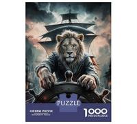 Puzzle pour Adolescents 1000 Pièces Lion Captain at The Helm Puzzles pour Adultes, Jeu Familial, Analyse Et Logique, Cadeaux Uniques d'anniversaire Et De Noël 70x50cm/1000pcs