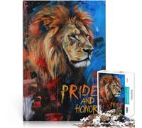 Puzzle pour Adolescents 1000 pièces Lion de fierté et d'honneur Défi Difficile pour soulager Le Stress Décoration Parfaite 52x38cm