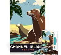 Puzzle pour Adolescents 1000 pièces Lion de mer Bords impeccables Jeu de réflexion Amusant Cadeau Moments de détente Décoration Murale de Noël (50x75cm)