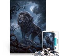 Puzzle pour Adolescents 1000 pièces Lion Gothique Entraînez Votre Cerveau et Vos Mains est idéal comme Cadeau pour Toute la Famille 52x38cm