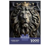 Puzzle pour Adolescents 1000 Pièces Lion King Gold Decor Puzzle pour Adultes Jouet Décoration Murale Course De Vitesse Manuelle Défi Éducatif 70x50cm/1000pcs