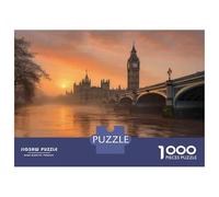 Puzzle pour Adolescents 1000 Pièces London Sunset River View-1 Puzzle pour Adultes Jeu De Réflexion Décoration Murale Cadeau Anti-Stress 38x26cm/1000pcs