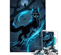 Puzzle pour Adolescents 1000 pièces Loup à tête de Mort sur Une Branche Lumineuse Défi éducatif Améliore la mémoire Jeux Amusants pour Les 14 Ans et Plus Jeu de Puzzle Offert (38x26cm)