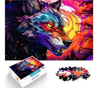 Puzzle pour Adolescents 1000 pièces Loup coloré Aidez Le Cerveau à exercer des Jouets addictifs pour cultiver la Patience Cadeaux du Père Noël Secret 50x70cm