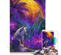 Puzzle pour Adolescents 1000 pièces Loup dans Un Paysage de Cristal décoration Murale pour s'amuser en Famille Cadeau d'anniversaire Cadeau de Voyage 38x52cm