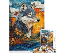 Puzzle pour Adolescents 1000 pièces Loup dans Un Paysage féerique Jeu éducatif à Assembler Modèle Jouet à Faire soi-même Cadeau d'anniversaire Cadeau de Voyage (38x26cm)
