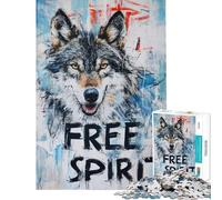 Puzzle pour Adolescents 1000 pièces Loup Esprit Libre Jeu de Puzzle Relaxant pour Passer Le Temps à la Maison Idéal comme Cadeau (Dimensions 38x26cm)