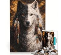 Puzzle pour Adolescents 1000 pièces Loup Indien, Jeux relaxants, défi Difficile, Collection d'artistes, Beaux-Arts 38x52cm