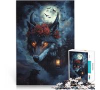 Puzzle pour Adolescents 1000 pièces Loup menaçant Jeu Familial Anti-Stress Défi Difficile est idéal comme Cadeau pour Toute la Famille 38x26cm