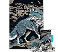Puzzle pour Adolescents 1000 pièces Loup Mystique Puzzle Japonais pour Adolescents Découpe de précision Interaction Parent-Enfant Casse-tête Jeux de Famille (Dimensions 38x26cm)