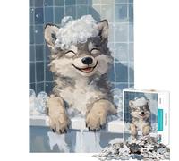 Puzzle pour Adolescents 1000 pièces Louveteau Jeu éducatif pour l'heure du Bain Jeu Relaxant et Stimulant Cadeau d'anniversaire (Dimensions 75x50cm)