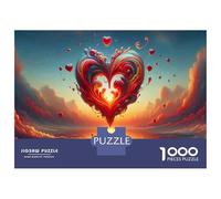 Puzzle pour Adolescents 1000 Pièces Love in The Sky Heart Puzzle pour Adultes Jeu De Réflexion Décoration Murale Cadeau Anti-Stress 70x50cm/1000pcs