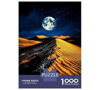 Puzzle pour Adolescents 1000 Pièces Lunar Dunes Moonlit Desert and Shimmering Path Puzzles pour Adultes Jeux Relaxants Décoration Murale Idéal comme Cadeau pour Toute La Famille 52x38cm/1000pcs