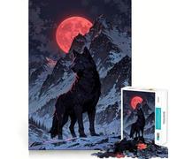 Puzzle pour Adolescents 1000 pièces Lune de Sang Alpha︰ Roi de la Montagne des Loups Illustration aux Bords précis,Jeu de Concentration Cadeau,Jeu pour Passer Un Moment agréable,Illustration de Noël