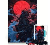 Puzzle pour Adolescents 1000 pièces Lune de Sang Ronin Illustration aux Bords précis,Jeu de Concentration,Cadeau,Jeu pour Passer Un Moment agréable,Illustration de Noël (50x75cm)
