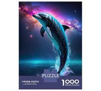 Puzzle pour Adolescents 1000 Pièces Magical Dauphin Space Puzzle pour Adultes Jeu Pratique Analyse Et Logique Interaction Parent-Enfant 38x26cm/1000pcs
