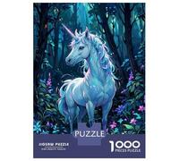 Puzzle pour Adolescents 1000 Pièces Magical Unicorn in Forest Puzzle pour Adultes Jeu De Réflexion Décoration Murale Cadeau Anti-Stress 38x26cm/1000pcs