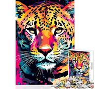 Puzzle pour Adolescents 1000 pièces Magnifique Puzzle Jaguar Pop Art 1000 pièces Décoration Murale Jouet Cadeau pour Anniversaires Découpe de précision (38x52cm)