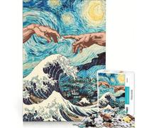 Puzzle pour Adolescents 1000 pièces Mains de Dieu Nuits étoilées, Jouet à Monter soi-même, améliore la mémoire, avec Poster et fiche de Questions Assortis 38x52cm