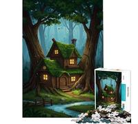 Puzzle pour Adolescents 1000 pièces Maison cachée dans la forêt Jeu Manuel éducatif et Stimulant pour développer l'analyse et la logique (Dimensions 38x52cm)
