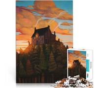 Puzzle pour Adolescents 1000 pièces Maison sur la Colline Réduction du Stress intéressante Décoration d'intérieur 75x50cm