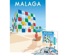 Puzzle pour Adolescents 1000 pièces Malaga Andalousie Imprimé Jeu éducatif pour Un défi ludique et créatif Idée Cadeau Course de Vitesse Manuelle (Dimensions 38x52cm)