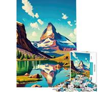 Puzzle pour Adolescents 1000 pièces Matterhorn Morning Bliss Défi éducatif Découpe de précision Jeu Pratique pour Les 14 Ans et Plus Jeu de Puzzle Offert (38x52cm)