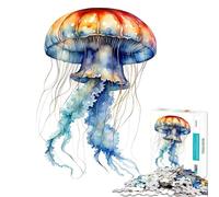 Puzzle pour Adolescents 1000 pièces Méduse Aquarelle Jeu Impossible pour Un Jeu éducatif et Stimulant Cadeau Amusant Convient aux Couples (Dimensions 75x50cm)