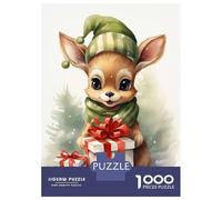 Puzzle pour Adolescents 1000 Pièces Merry Tiny Deer Xmas Puzzles pour Adultes Jeux Relaxants Décoration Murale Idéal comme Cadeau pour Toute La Famille 70x50cm/1000pcs