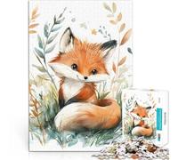 Puzzle pour Adolescents 1000 pièces Mignon bébé Renard dans l'herbe Jeux éducatifs Jouets DIY Bon Cadeau 38x26cm
