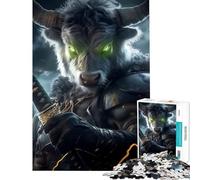 Puzzle pour Adolescents 1000 pièces Minotaure Guerrier Animaux des Highlands Défi éducatif Découpe de précision Jeu Pratique pour Les 14 Ans et Plus Jeu de Puzzle Offert (50x75cm)
