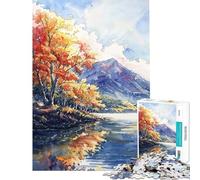 Puzzle pour Adolescents 1000 pièces Miroir du lac d'automne Jeu Pratique d'analyse et de logique pour Les Amis et la Famille (Dimensions 38x52cm)