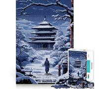 Puzzle pour Adolescents 1000 pièces Monastère Japonais Pixel Art Découpe précise Jeu Casse-tête Cadeau Temps de Jeu Calme Cadeau Artistique de Noël (38x26cm)