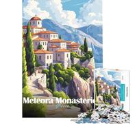 Puzzle pour Adolescents 1000 pièces Monastères des Météores Grèce Activités Amusantes à la Maison Améliore la mémoire Jeux éducatifs pour Les 14 Ans et Plus (38x52cm)