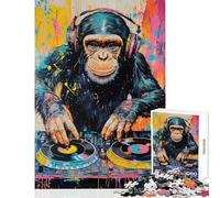 Puzzle pour Adolescents 1000 pièces Monkey Beats Jeu éducatif d'analyse et de logique Jouet de décoration intérieure Cadeau Unique pour Un Anniversaire ou Noël (38x52cm)