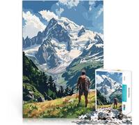 Puzzle pour Adolescents 1000 pièces Mont Blanc France Montagne Défi Difficile pour soulager Le Stress Œuvre d'art 50x70cm