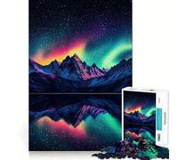 Puzzle pour Adolescents 1000 pièces Montagnes aurores boréales Articulations Lisses Jeu Amusant et Relaxant,Cadeau de Noël idéal (38x26cm)