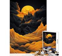 Puzzle pour Adolescents 1000 pièces Montagnes dorées Jeux éducatifs Analyse et logique Jouets à Monter soi-même Cadeaux de Noël et d'anniversaire (75x50cm)