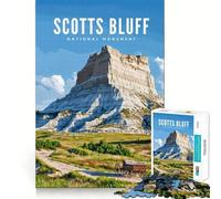 Puzzle pour Adolescents 1000 pièces Monument National de Scotts Bluff Bords impeccables Jeu de réflexion Amusant Cadeau Moments de détente Décoration Murale de Noël (50x75cm)