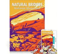 Puzzle pour Adolescents 1000 pièces Monument National des ponts naturels Jeu Pratique pour s'amuser en Famille idéal comme Cadeau pour Toute la Famille 38x26cm