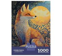 Puzzle pour Adolescents 1000 Pièces Moonlit Fox Whispers Puzzle pour Adultes Jeu De Réflexion Décoration Murale Cadeau Anti-Stress 52x38cm/1000pcs