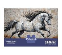 Puzzle pour Adolescents 1000 Pièces Mosaic Horse Galloping Puzzle pour Adultes Jeu Manuel Découpe De Précision Activités Amusantes À La Maison 52x38cm/1000pcs