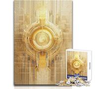 Puzzle pour Adolescents 1000 pièces, Motif Abstrait doré et technologique, Cadeau d'anniversaire pour Les 14 Ans et Plus (Dimensions 38x52cm)