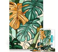 Puzzle pour Adolescents 1000 pièces Motif Feuilles Tropicales Art Découpe précise Amusant Résolution de problèmes Détente Décoration de Noël (38x52cm)