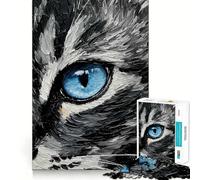 Puzzle pour Adolescents 1000 pièces,Motif œil de Chat,Assemblage précis,logique,Jeu Amusant et Silencieux,idéal pour Un Anniversaire ou Une activité Artistique (50x75cm)