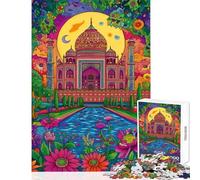 Puzzle pour Adolescents 1000 pièces Motif Palais du Taj Mahal Jouet Anti-Stress idéal pour se détendre à la Maison Cadeau de Noël ou d'anniversaire (38x52cm)
