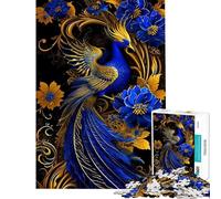 Puzzle pour Adolescents 1000 pièces Motif Paon Abstrait Style Kintsugi à Monter soi-même décoration intérieure pour Toute la Famille (38x26cm)