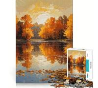 Puzzle pour Adolescents 1000 pièces,Motif Reflets d'automne sur Un lac,Jointure Lisse,Jeu Amusant et Stimulant,idéal pour se détendre,décoration d'anniversaire,Cadeau (38x26cm)