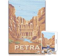 Puzzle pour Adolescents 1000 pièces, Motif Voyage Petra Jordanie, Jeu éducatif Familial pour améliorer la mémoire, pour Un Père Noël Secret, Format 50x75cm